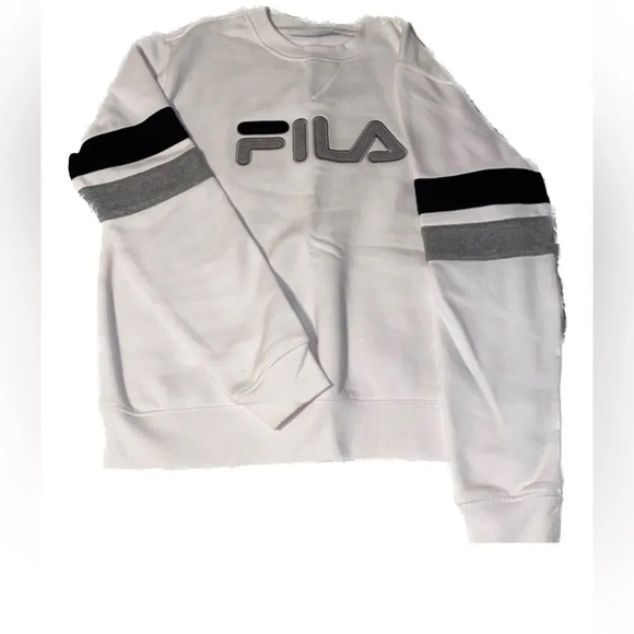 FILA NATALIE CREWNECK SWEATSHIRT WHITE BLACK GREY - Picture 4 of 6